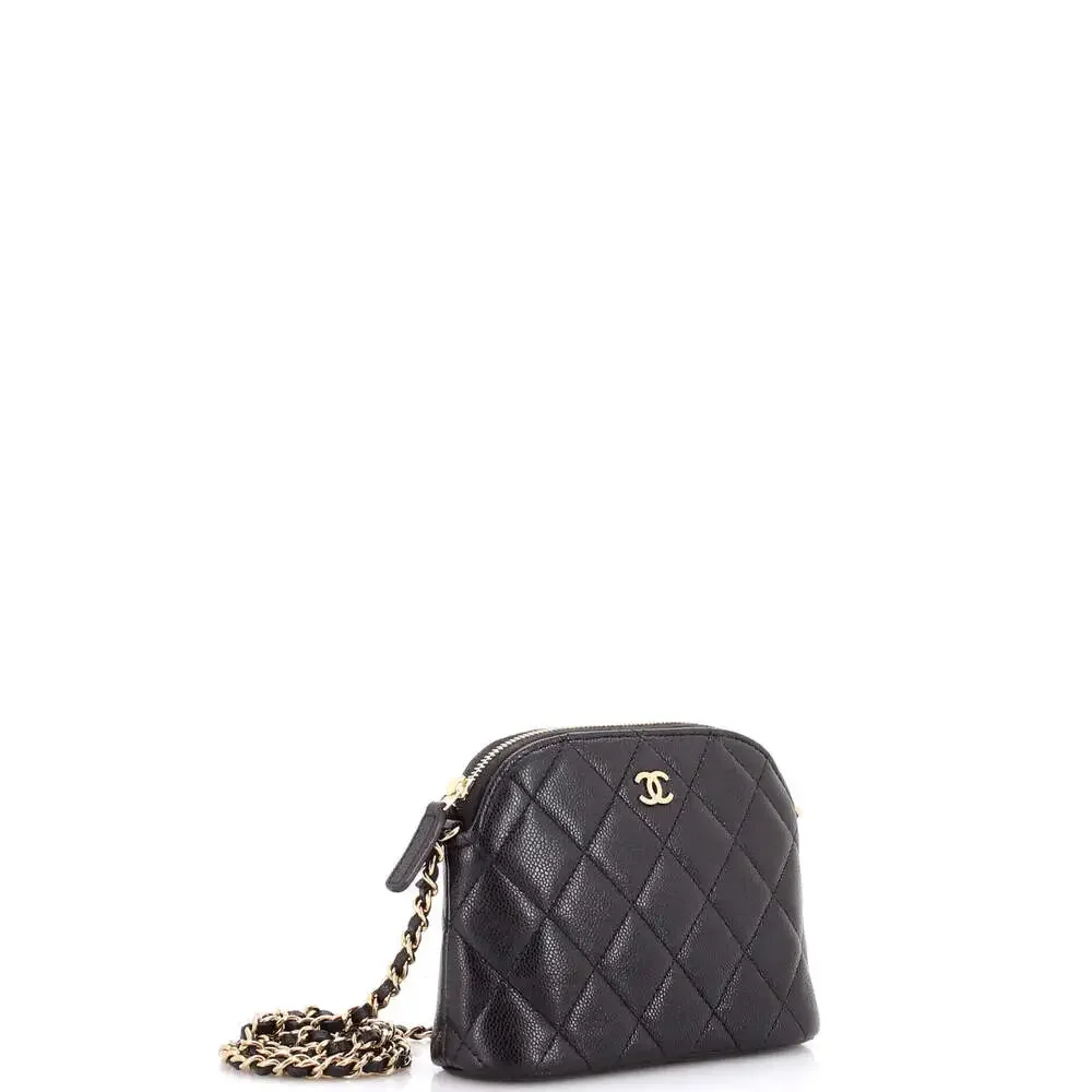 Chanel Cc Dome Zip Clutch With Chain #239903C42B - Picture 2 of 6